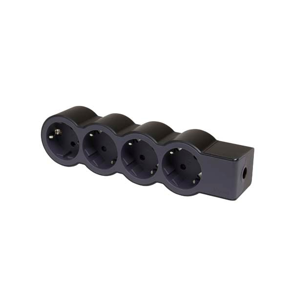 Multipriza LEGRAND L694576, 4 prize, negru-gri inchis