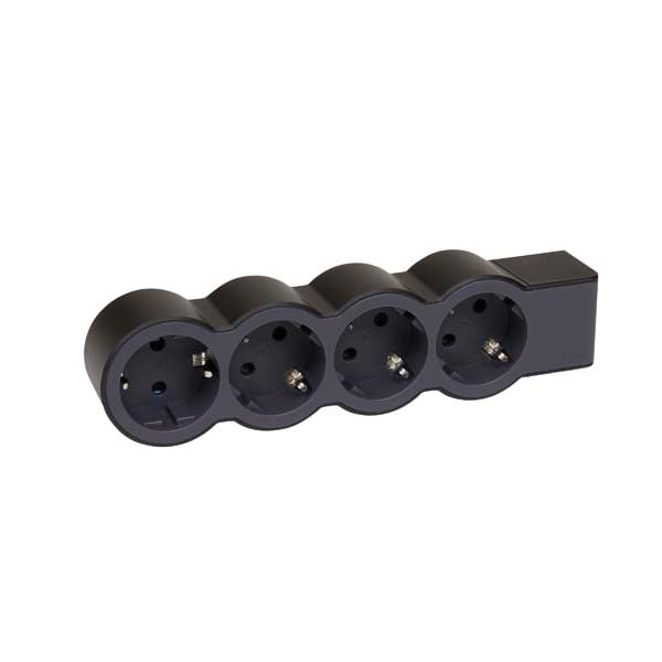 Multipriza LEGRAND L694576, 4 prize, negru-gri inchis