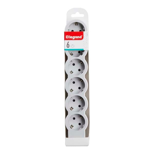 Multipriza LEGRAND L694579, 6 prize, alb-gri deschis
