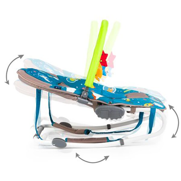 Balansoar JUJU Space Adventure JU70R30-SPACE, 3luni+, gri-turcoaz