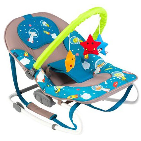 Balansoar JUJU Space Adventure JU70R30-SPACE, 3luni+, gri-turcoaz