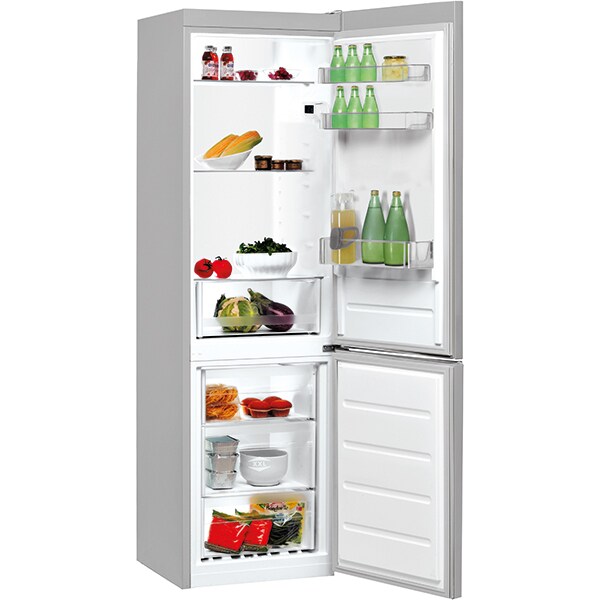 Combina frigorifica INDESIT LI7 S1E S, 308 l, H 176.3 cm, Clasa F, argintiu