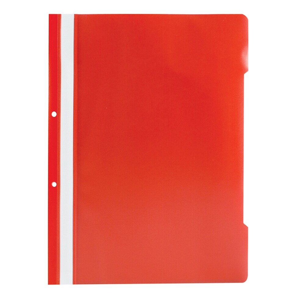 Dosar cu sina si 2 perforatii NOKI, A4, polipropilena, 50 bucati, rosu