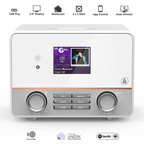 Radio cu internet HAMA IR115MS, Wi-Fi, alb