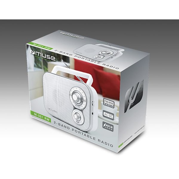 Radio portabil MUSE M-051 RW, FM, alb