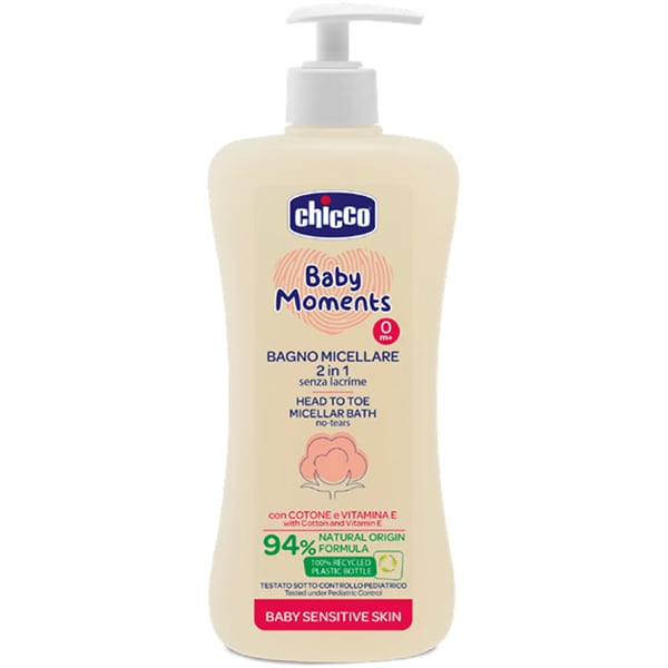 Sampon si gel de dus micelar CHICCO Baby Moments Sensitive 10241-9, 500ml