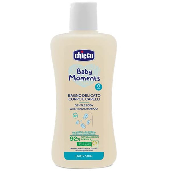 Gel de dus si sampon CHICCO Baby Moments Skin 10593-9, 200ml