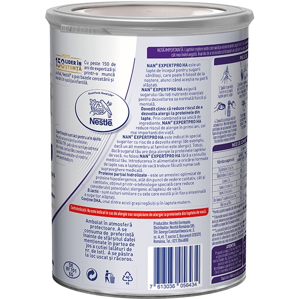 Formula speciala de lapte NESTLE NAN HA 12336796, 0 luni+, 400g