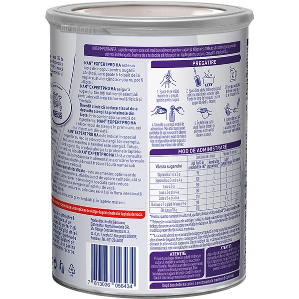 Formula speciala de lapte NESTLE NAN HA 12336796, 0 luni+, 400g