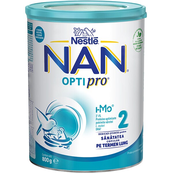 Lapte praf NESTLE NAN Optipro 2 HM-O 12426533, 6 luni+, 800g