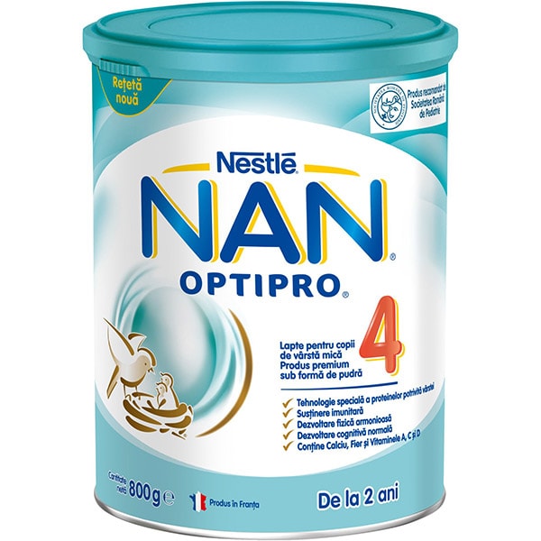 Lapte praf NESTLE NAN Optipro 4 12426540, 2 ani+, 800g
