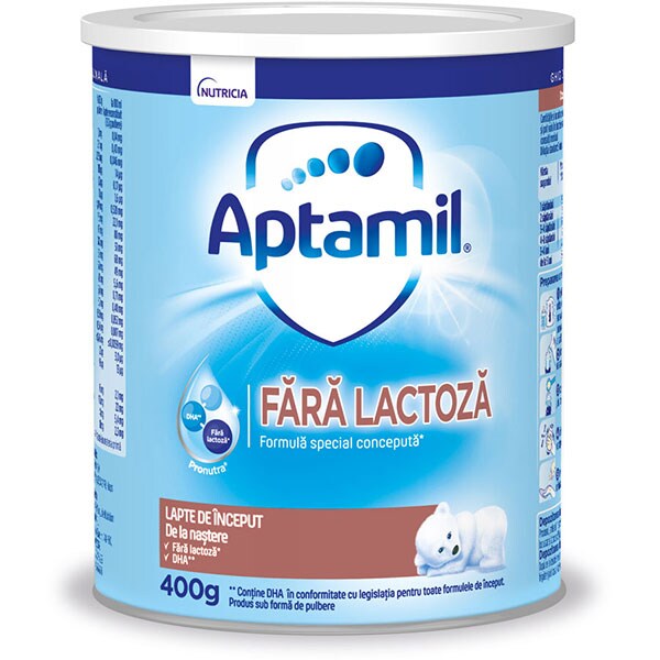 Lapte praf fara lactoza APTAMIL Pronutra 21806, 0 luni+, 400g