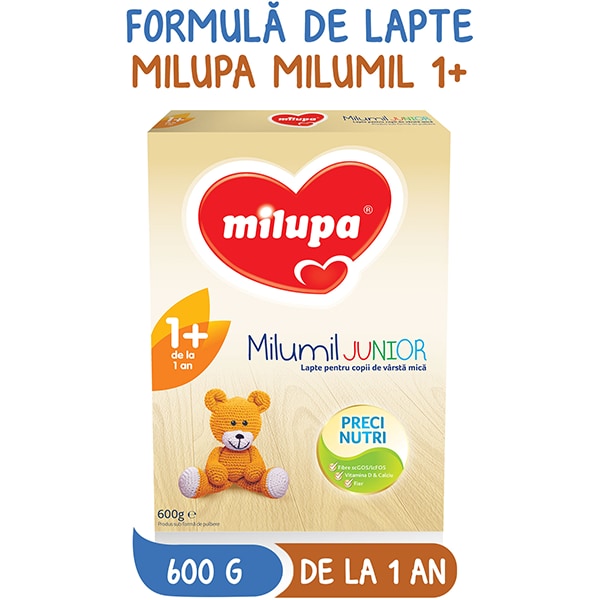 Lapte praf MILUPA MILUMIL Junior 1+ PreciNutri 586838, 12 luni+, 600g