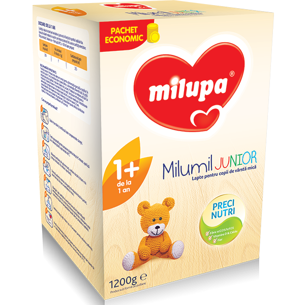Lapte praf MILUPA MILUMIL Junior 1+ PreciNutri 586901, 12 luni+, 1200g