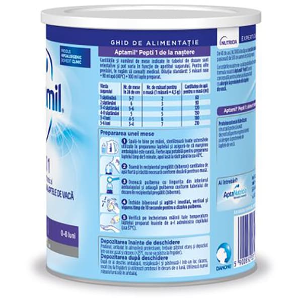 Formula speciala de lapte APTAMIL Pepti 1 616288, 0 luni+, 400g