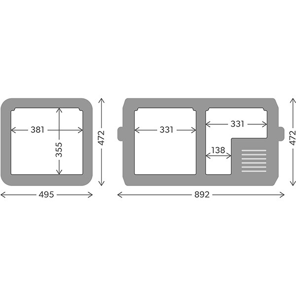 Frigider auto dual-zone DOMETIC CFX3 75DZ, compresor, 74l