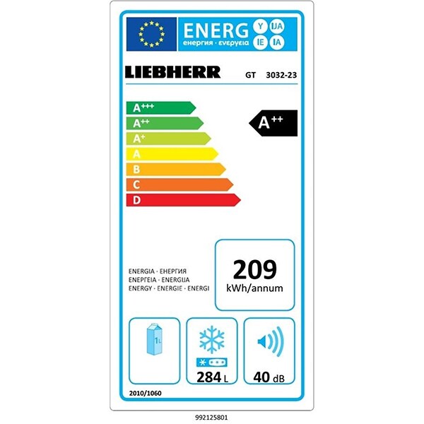 Lada frigorifica LIEBHERR GT 3032 Comfort, SmartFrost, 284 l, H 90.5 cm, Clasa A++, alb