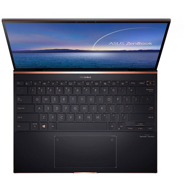 Laptop ASUS ZenBook S UX393EA-HK012T, Intel Core i7-1165G7 pana la 4.7GHz, 13.9" Touch, 8GB, SSD 512GB, Intel Iris Xe Graphics, Windows 10 Home, negru