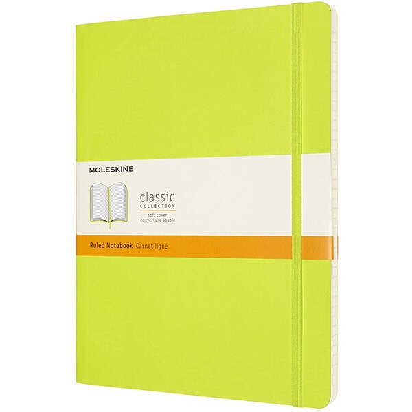 Carnet notite MOLESKINE Lemon Green Ruled Soft Notebook, dictando, Extra Large, 96 file, verde deschis 
