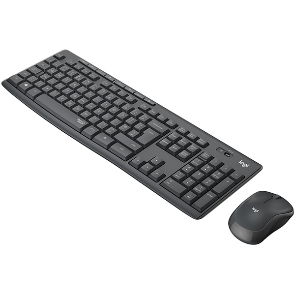 Kit tastatura si mouse Wireless LOGITECH MK295 Silent, USB, grafit