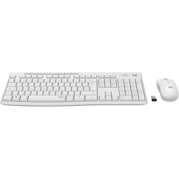 Kit tastatura si mouse Wireless LOGITECH MK295 Silent, USB, alb