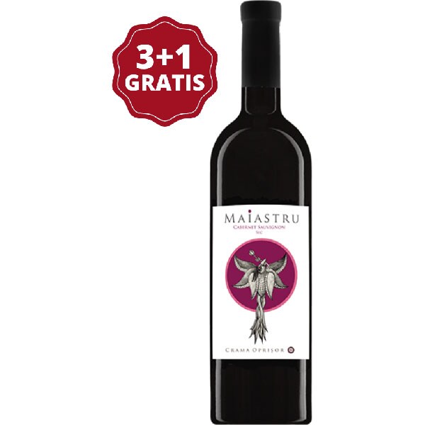Vin rosu sec Crama Oprisor Maiastru Cabernet Sauvignon, 0.75L, 3+1 sticle