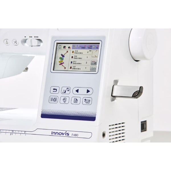 Masina de brodat BROTHER Innov-is F440E, 138 modele broderie, arie 13 x 18 cm, 650 imp./min, alb-albastru