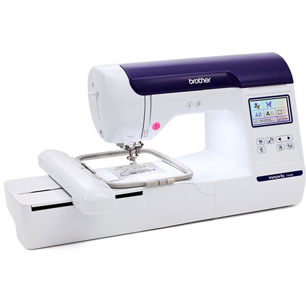 Masina de brodat BROTHER Innov-is F440E, 138 modele broderie, arie 13 x 18 cm, 650 imp./min, alb-albastru