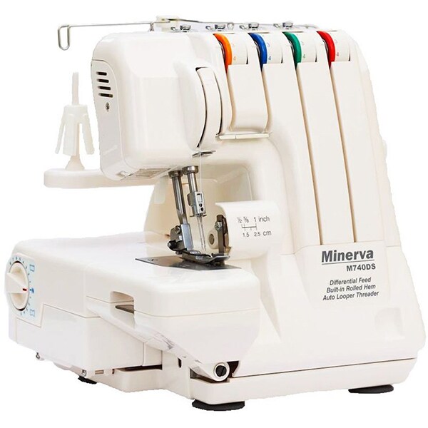 Masina de surfilat MINERVA M740DS, 105W, 3 tipuri de cusatura, alb