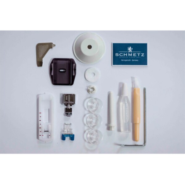 Masina de cusut MINERVA NEXT232D, 850imp/min, 23 programe, alb-albastru