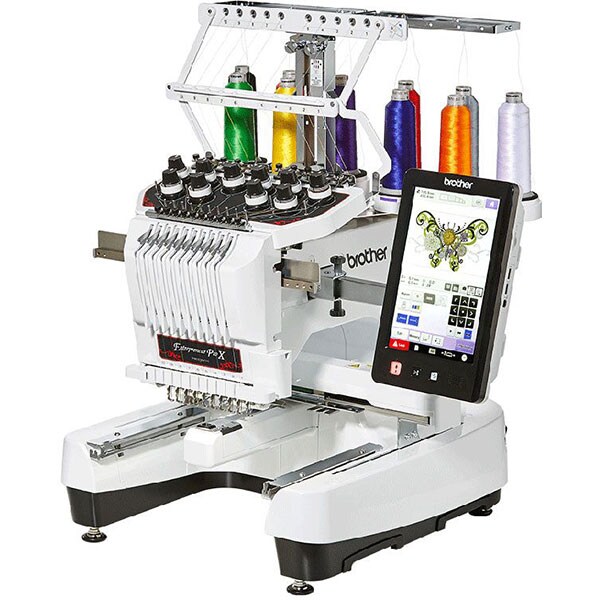 Masina de brodat BROTHER Entrepreneur Pro X PR1050X, 699 modele broderie, arie 20 x 36 cm, 1000 imp./min, alb-negru