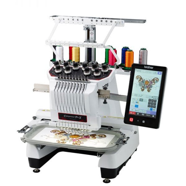 Masina de brodat BROTHER Entrepreneur Pro X PR1050X, 699 modele broderie, arie 20 x 36 cm, 1000 imp./min, alb-negru