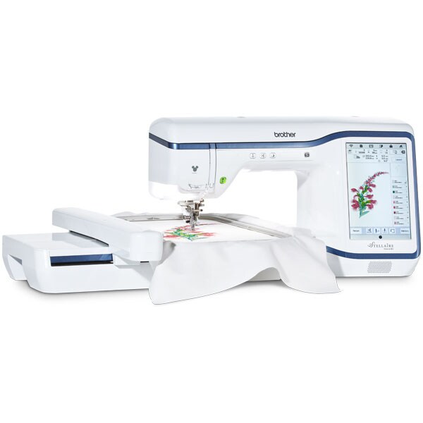 Masina de brodat BROTHER Stellaire Innov-is XE1, 727 modele broderie, arie 36 x 24 cm, 1050 imp./min, alb-albastru