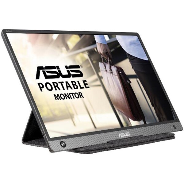 Monitor portabil LED IPS ASUS ZenScreen MB16AH, 15.6", 60Hz, Full HD, Flicker Free, gri inchis