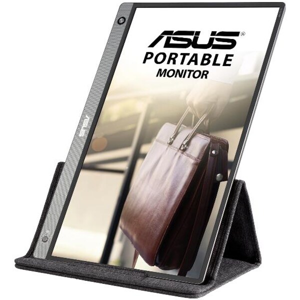 Monitor portabil LED IPS ASUS ZenScreen MB16AH, 15.6", 60Hz, Full HD, Flicker Free, gri inchis