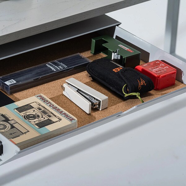 Birou Mydesk, 129 x 65 x 90 cm, stejar natural-negru