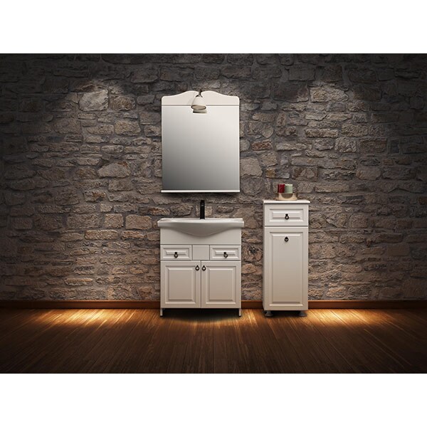 Dulap coloana baie Woodart Rustic, 35 x 30 x 110 cm, alb