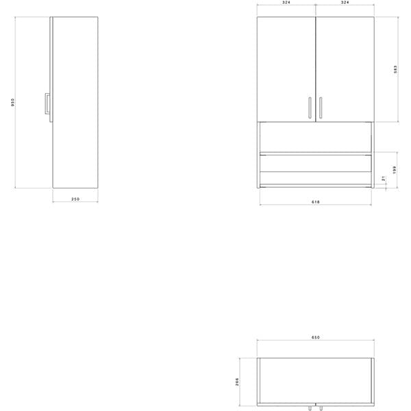 Dulap baie pentru masina de spalat Woodart, 65 x 30 x 95 cm, alb
