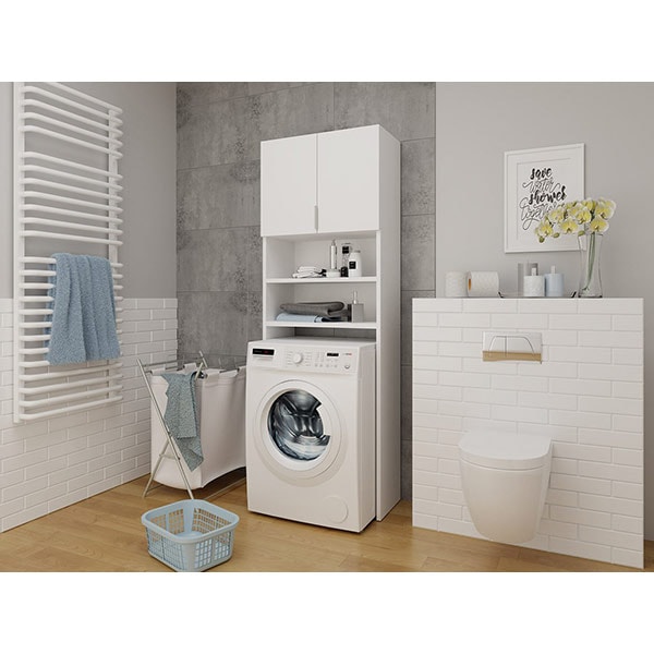 Dulap baie pentru masina de spalat Woodart, 65 x 30 x 95 cm, alb