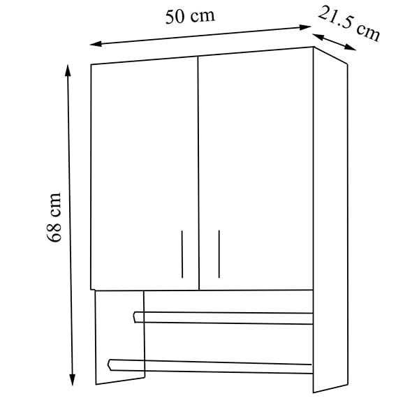 Dulap baie Badenmob Bella, 50 x 21 x 68 cm, alb