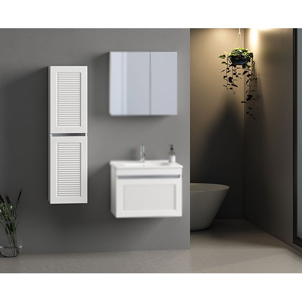 Dulap baie suspendat Megan, 35 x 32 x 130 cm, alb