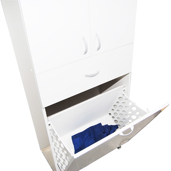 Dulap baie cu cos de rufe Badenmob Seria 021, 64 x 36 x 180 cm, alb