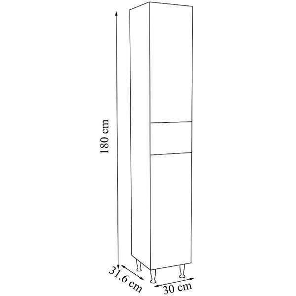 Dulap coloana baie Badenmob Seria 786, 30 x 32 x 180 cm, antracit