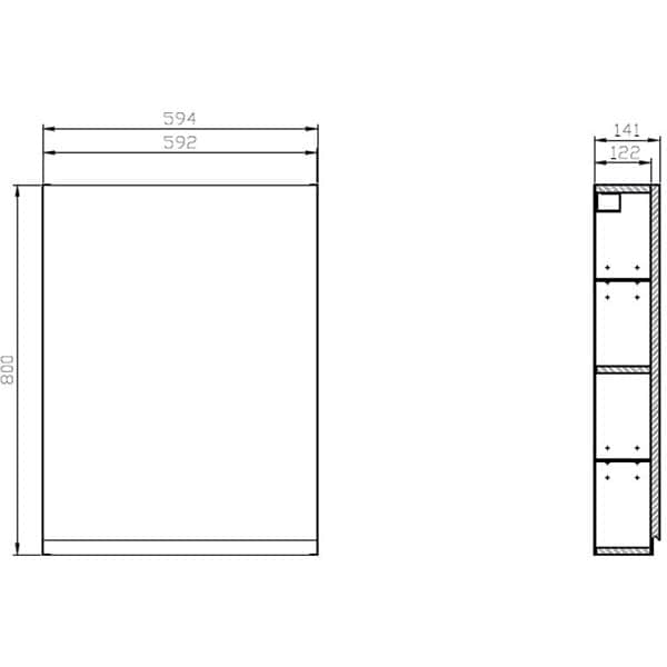 Dulap baie suspendat Cersanit Moduo, 59.4 x 14.1 x 80 cm, gri