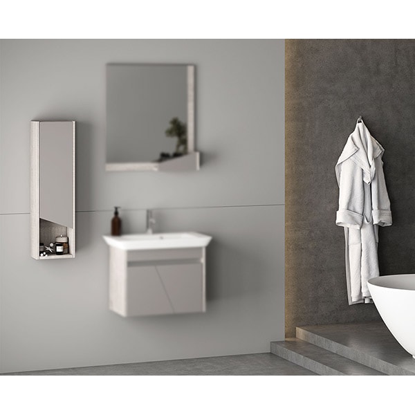 Dulap baie suspendat Santa, 25 x 16 x 70 cm, gri