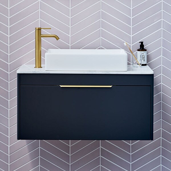 Set masca si lavoar Woodart Kuhmo, 80 x 46 x 50 cm, indigo