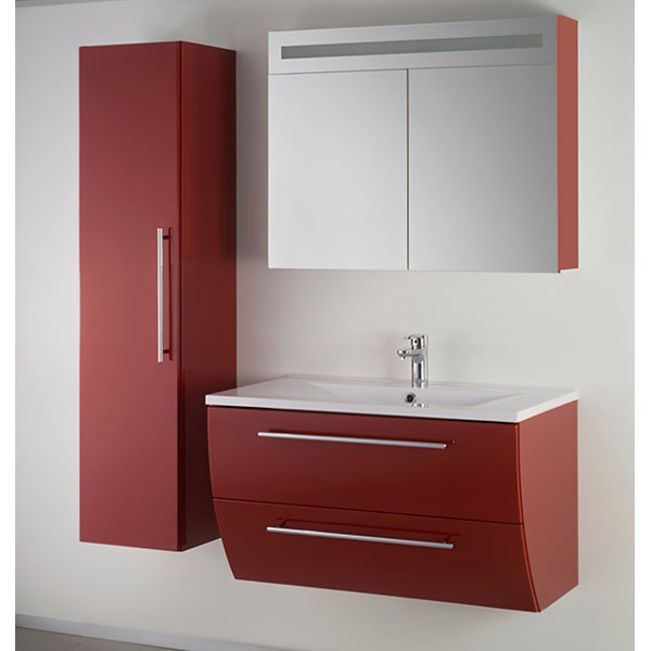 Set masca si lavoar Woodart Swing, 100 x 46 x 50 cm, bordo