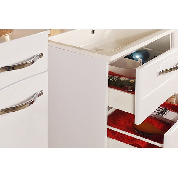 Set masca si lavoar Woodart Nubio, 65 x 46 x 50 cm, alb