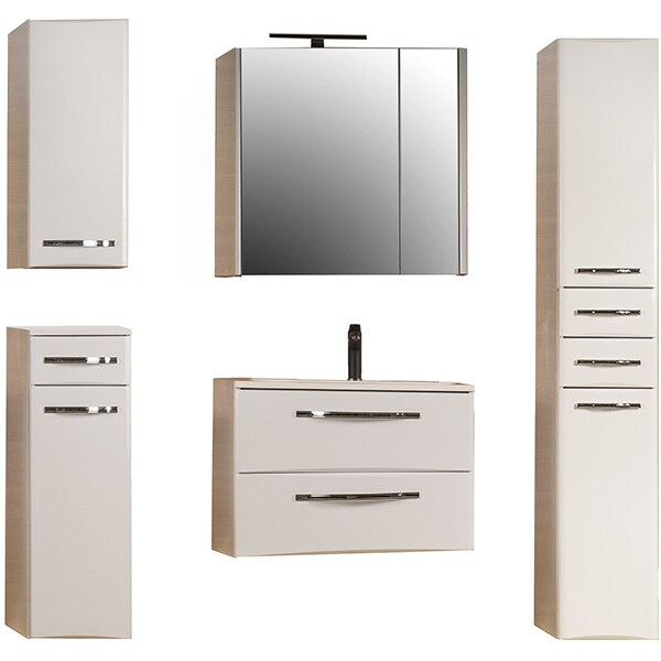 Set masca si lavoar Woodart Nubio, 65 x 46 x 50 cm, alb