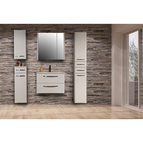 Set masca si lavoar Woodart Nubio, 65 x 46 x 50 cm, alb